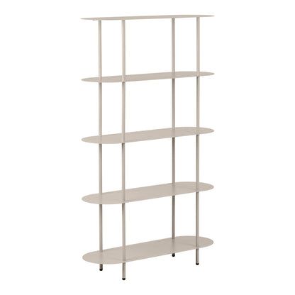Rieti Sand Metal Bookshelf, 5 Shelves — 90 × 31 × 150 cm
