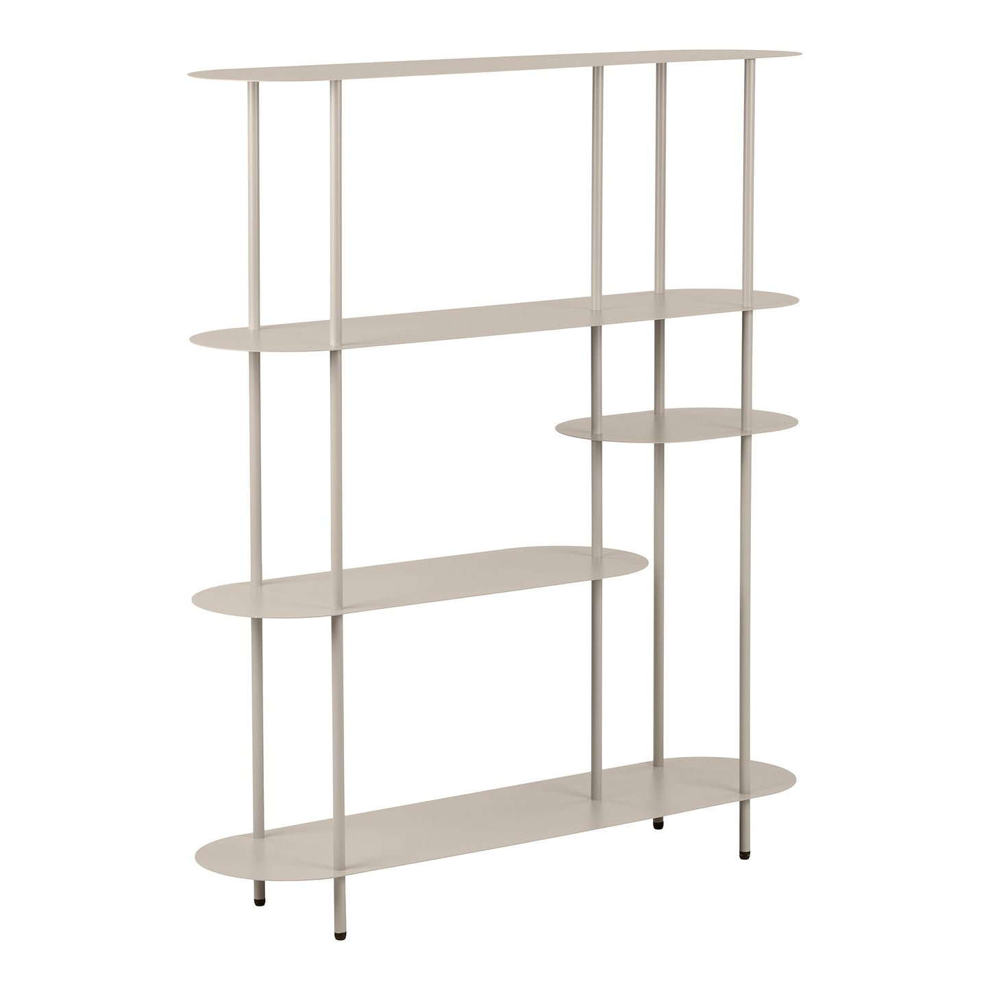 Rieti Asymmetrical Metal Sand Bookshelf, 5 Shelves — 118 × 31 × 139 cm