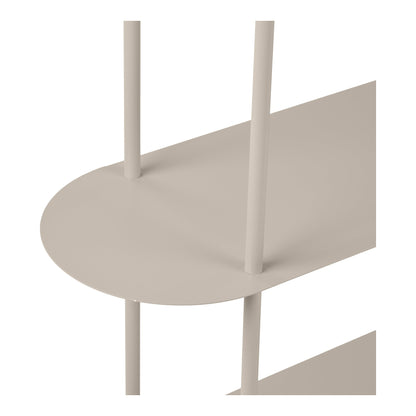 Rieti Asymmetrical Metal Sand Bookshelf, 5 Shelves — 118 × 31 × 139 cm