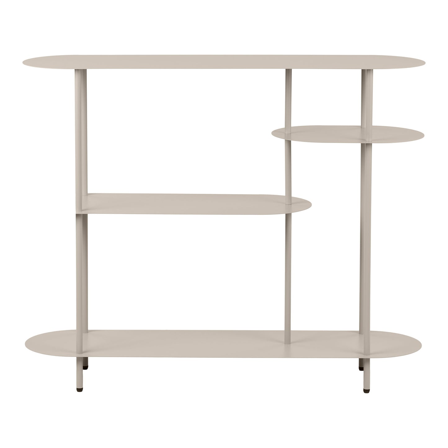 Rieti Asymmetrical Metal Sand Bookshelf, 4 Shelves — 118 × 31 × 97 cm
