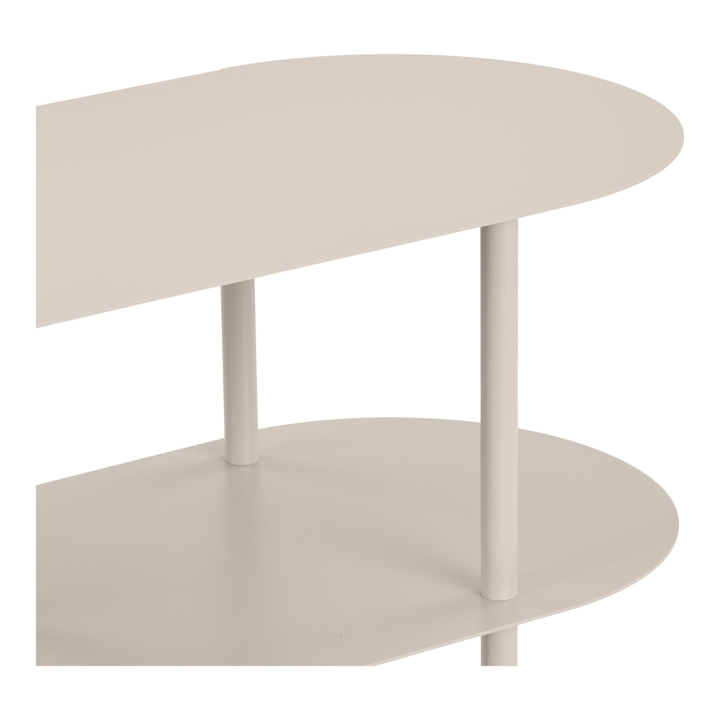 Rieti Asymmetrical Metal Sand Bookshelf, 4 Shelves — 118 × 31 × 97 cm