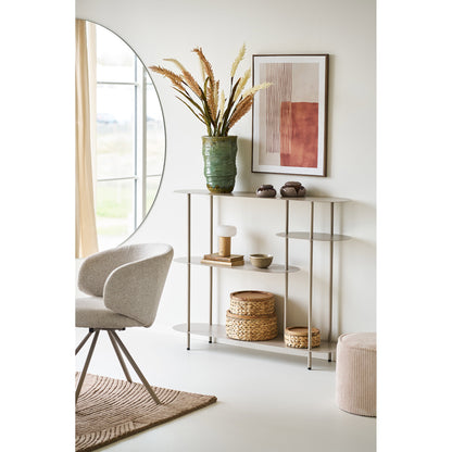 Rieti Asymmetrical Metal Sand Bookshelf, 4 Shelves — 118 × 31 × 97 cm