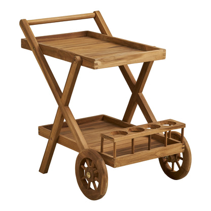 Carrinho de Servir Pasaku em Teca Natural — 86 × 50 × 81 cm