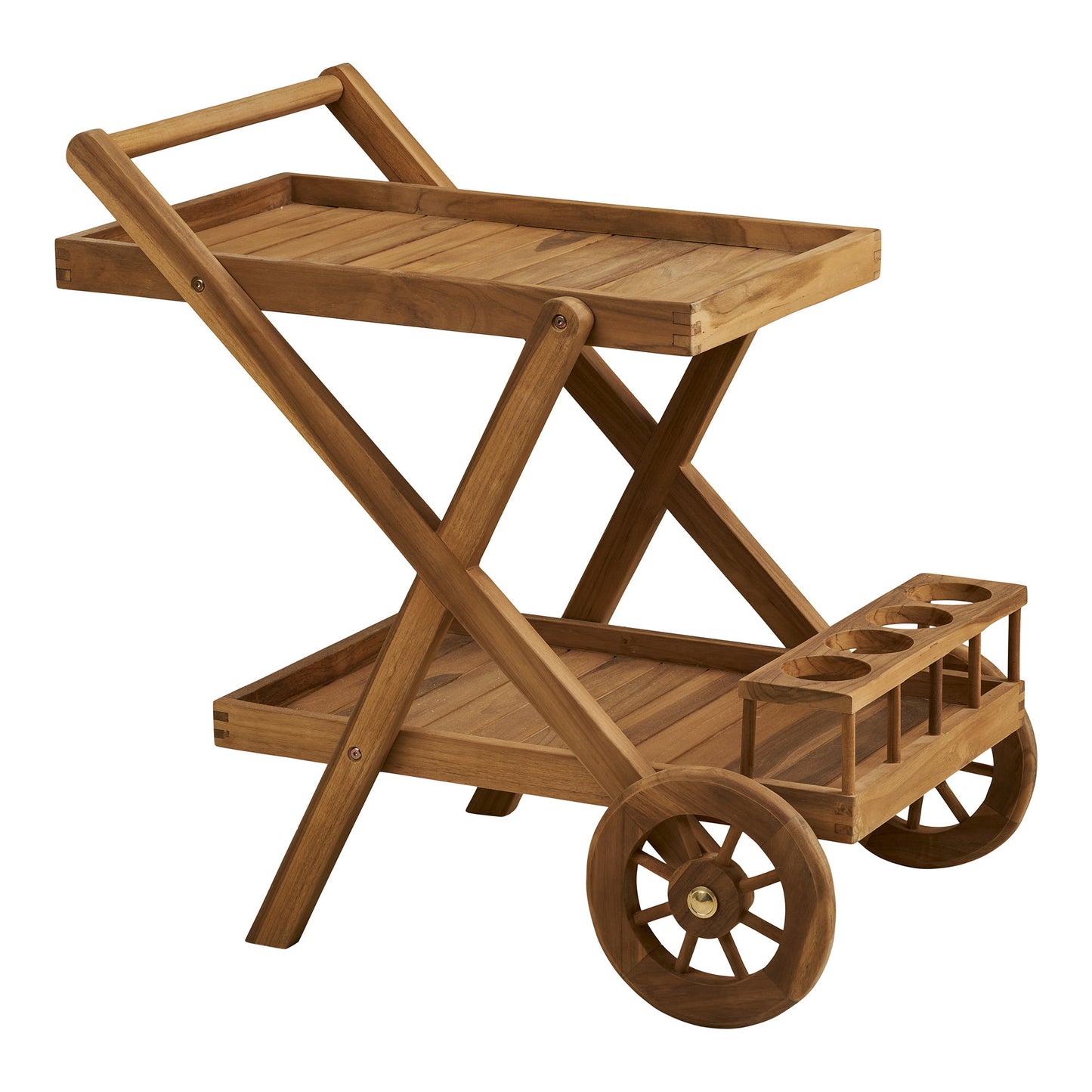 Carrinho de Servir Pasaku em Teca Natural — 86 × 50 × 81 cm