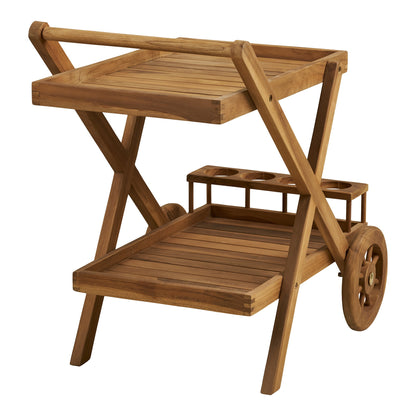 Carrinho de Servir Pasaku em Teca Natural — 86 × 50 × 81 cm