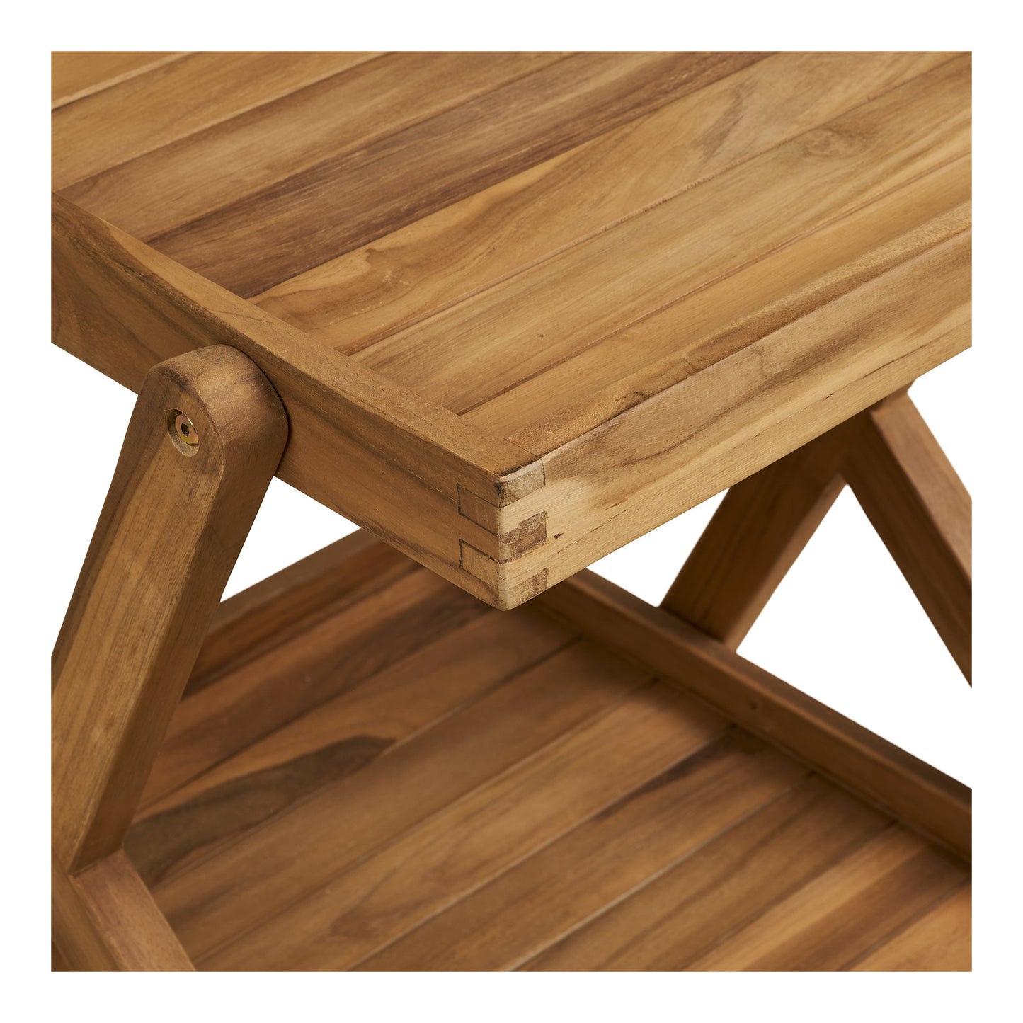 Carrinho de Servir Pasaku em Teca Natural — 86 × 50 × 81 cm