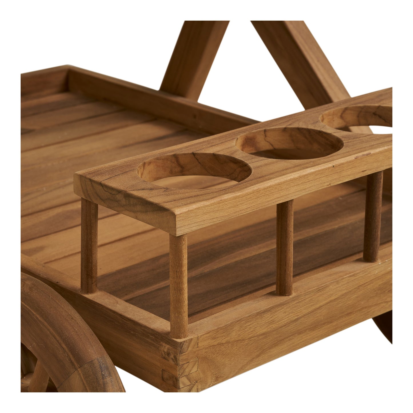 Carrinho de Servir Pasaku em Teca Natural — 86 × 50 × 81 cm