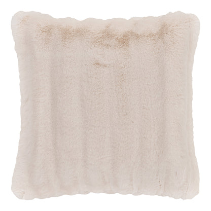 Almofada Galena em Pelo Sintético Branco — 45 × 45 cm