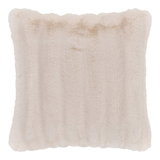 Almofada Galena em Pelo Sintético Branco — 45 × 45 cm