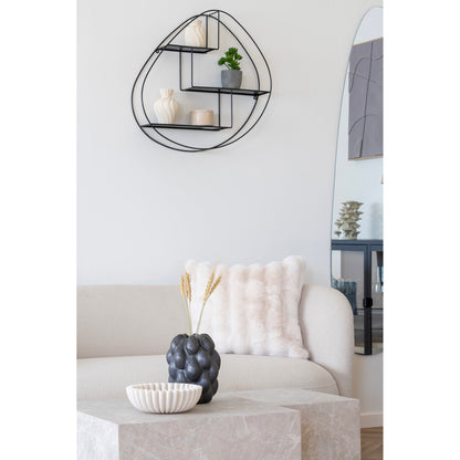 Almofada Galena em Pelo Sintético Branco — 45 × 45 cm