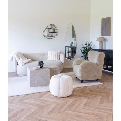 Almofada Galena em Pelo Sintético Branco — 45 × 45 cm