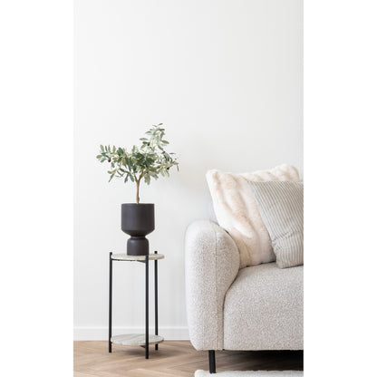 Almofada Galena em Pelo Sintético Branco — 45 × 45 cm