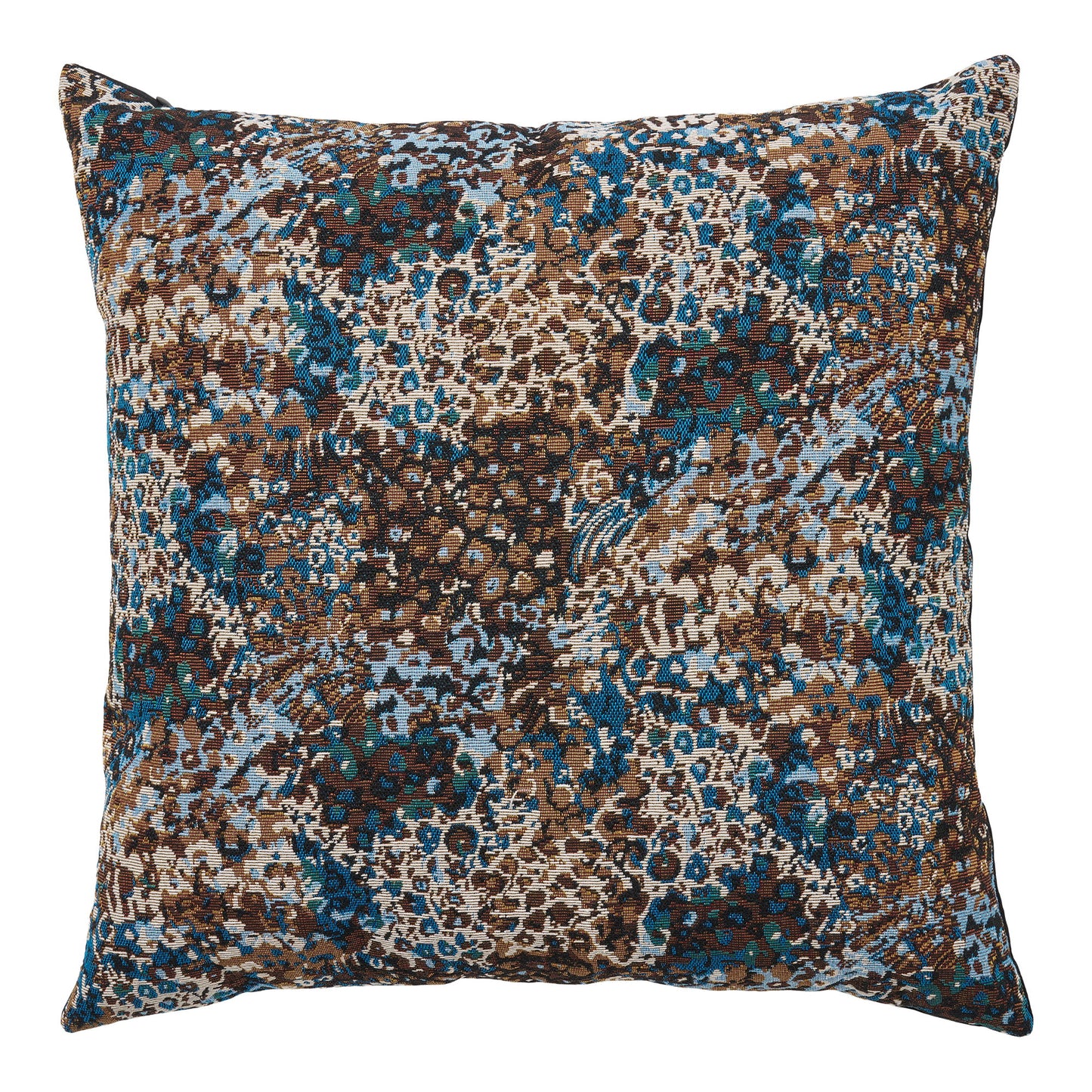 Almofada Blossom em Mistura de Azul e Castanho — 45 × 45 cm