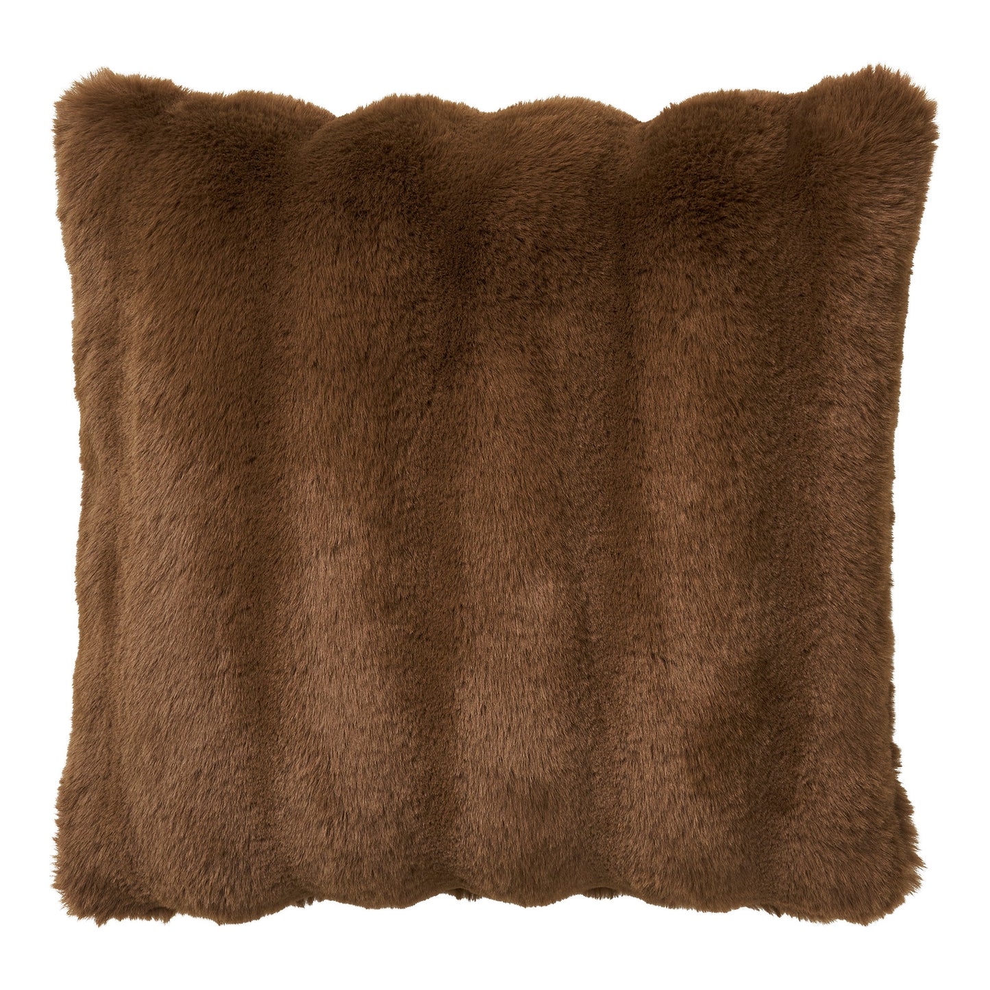 Almofada Galena em Pelo Sintético Castanho — 45 × 45 cm