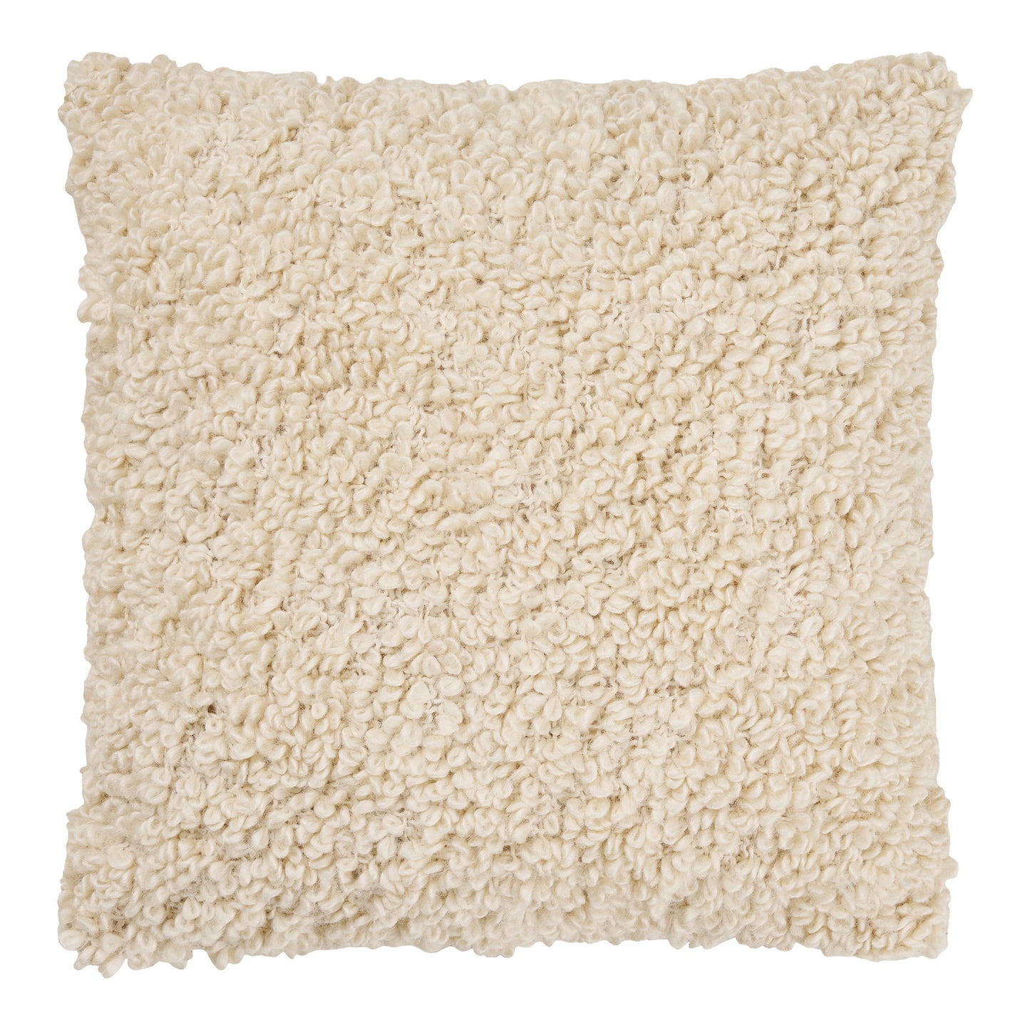 Almofada Tossa em Bouclé Cru, com Enchimento — 45 × 45 cm