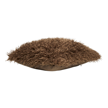 Almofada Zaria de Pêlo Comprido, Castanha — 45 × 45 cm