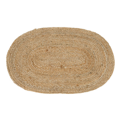 Capacho Bombay Oval em Juta Trançada, Natural — 50 × 80 cm