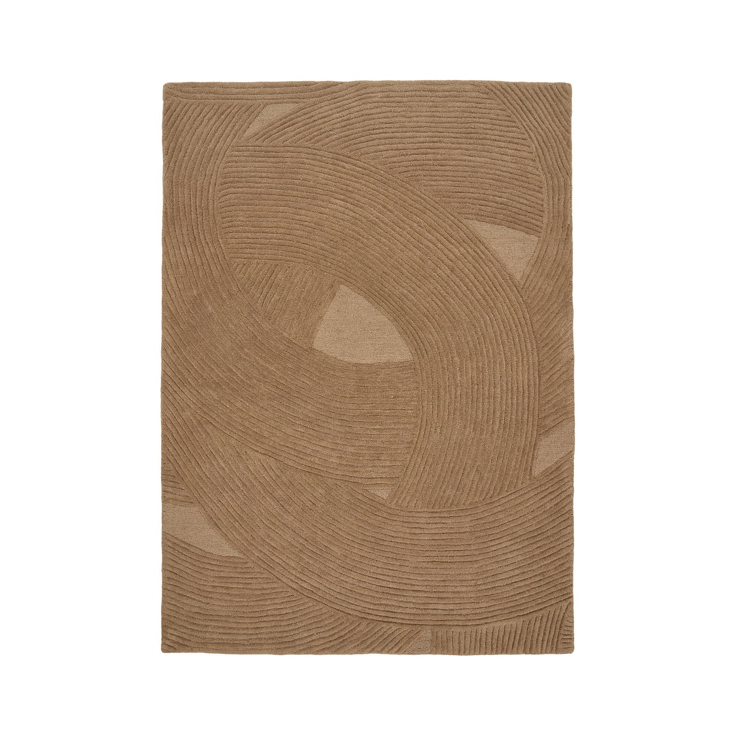 Tapete Pune em Lã Tufada à Mão, Castanho — 160 × 230 cm