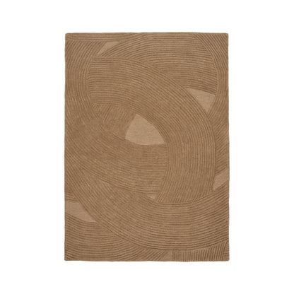 Tapete Pune em Lã Tufada à Mão, Castanho — 160 × 230 cm