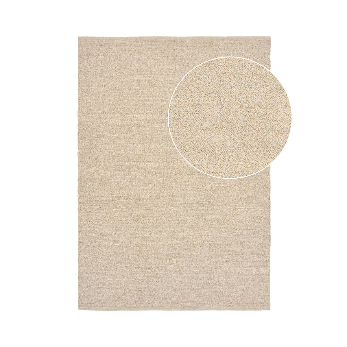 Tapete Bela Tecido à Mão em Mistura de Lã, Bege — 160 × 230 cm