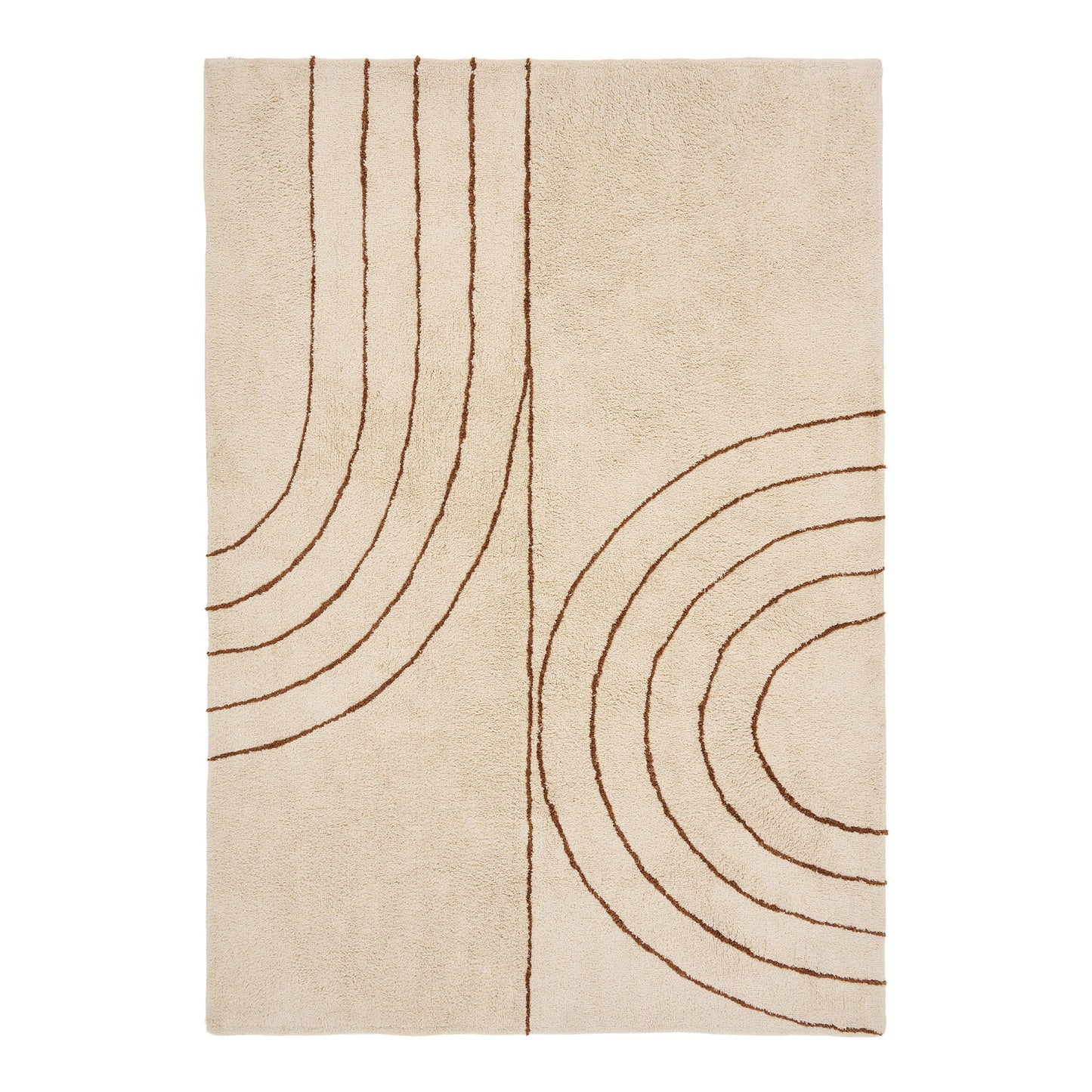 Tampa Cotton Rug with Raised Arches, Beige — 200 × 300 cm