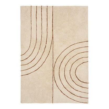 Tampa Cotton Rug with Raised Arches, Beige — 200 × 300 cm