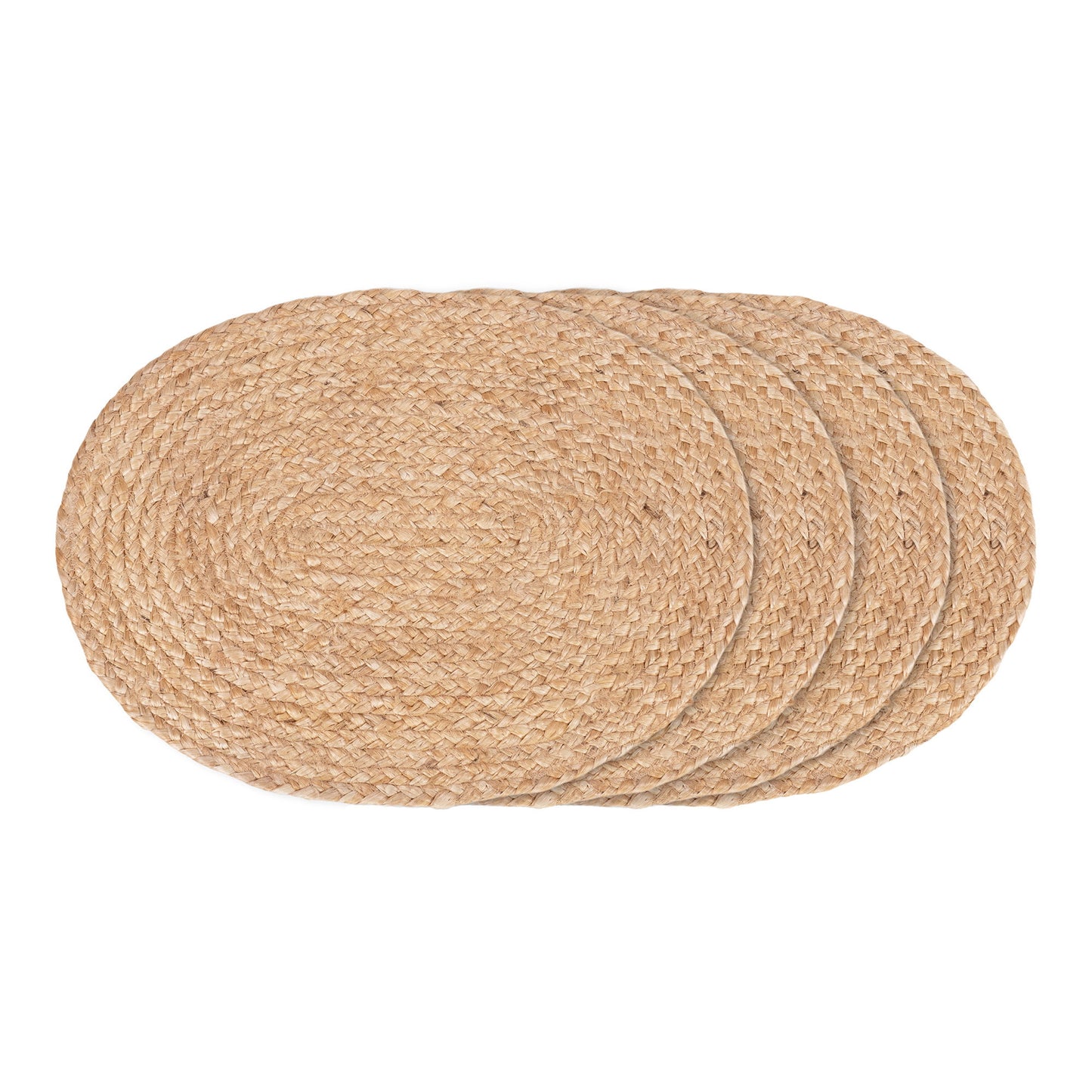 Conjunto de 4 Individuais Bombay em Juta Trançada, Oval 35 × 45 cm