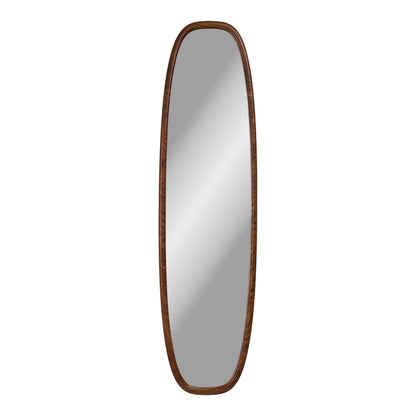 Espelho Luxon Oval com Moldura em Aspecto de Madeira — 40 × 150 cm