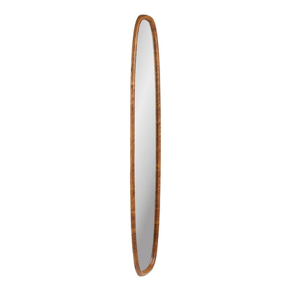 Espelho Luxon Oval com Moldura em Aspecto de Madeira — 40 × 150 cm