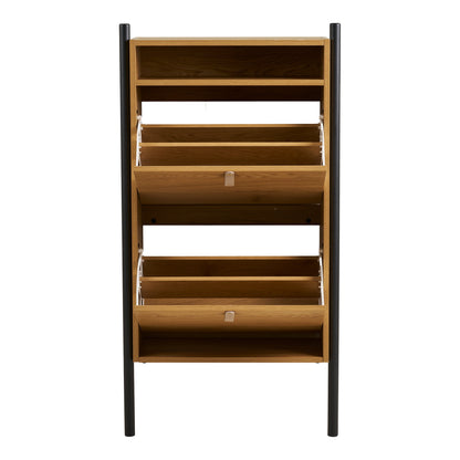 Boat Shoe Cabinet with Oak Effect — 62 × 26 × 118 cm