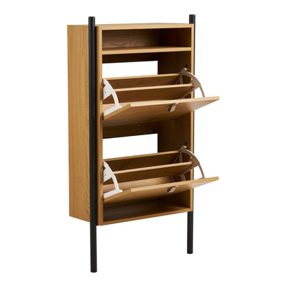 Boat Shoe Cabinet with Oak Effect — 62 × 26 × 118 cm