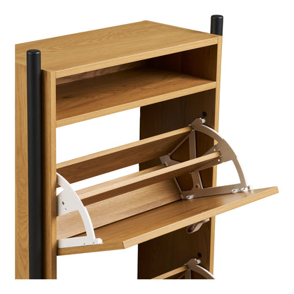 Boat Shoe Cabinet with Oak Effect — 62 × 26 × 118 cm
