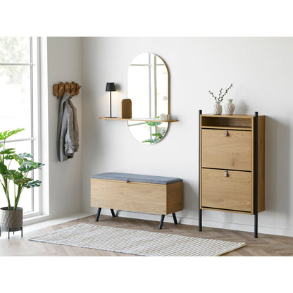 Boat Shoe Cabinet with Oak Effect — 62 × 26 × 118 cm