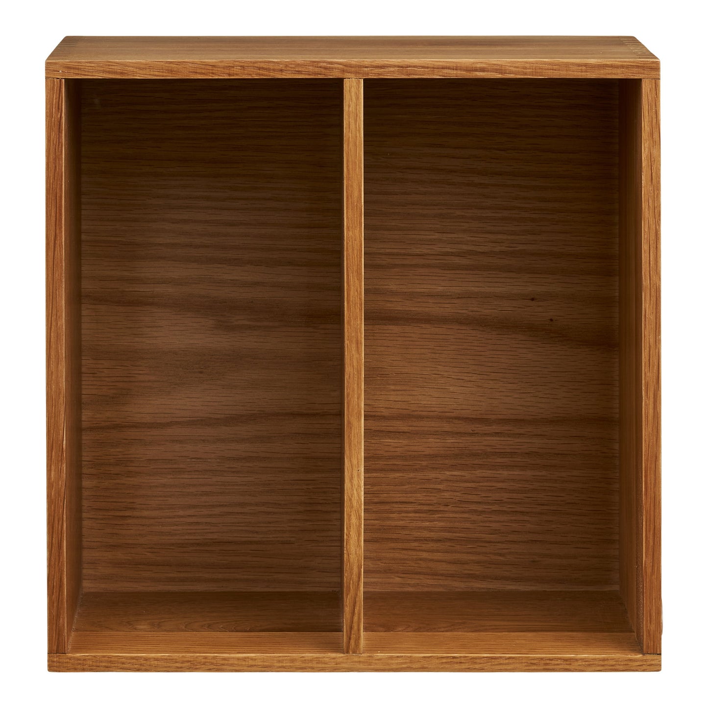 Townsville Wall Shelf in Oak with 2 Compartments — 30 × 18 × 30 cm