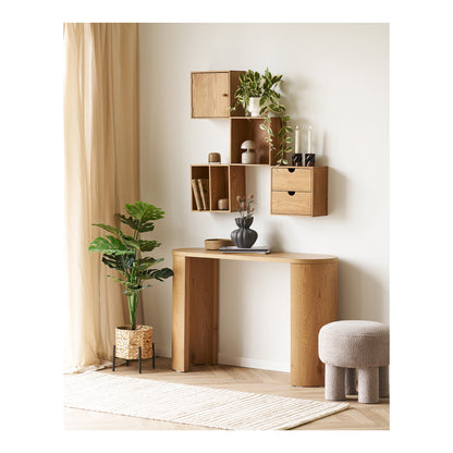 Townsville Wall Shelf in Oak with 2 Compartments — 30 × 18 × 30 cm
