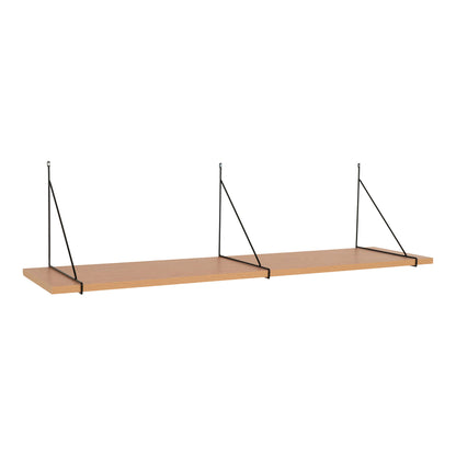 Chiba Wall Shelf in Ash Veneer with Steel Straps — 120 cm