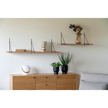 Chiba Wall Shelf in Ash Veneer with Steel Straps — 120 cm
