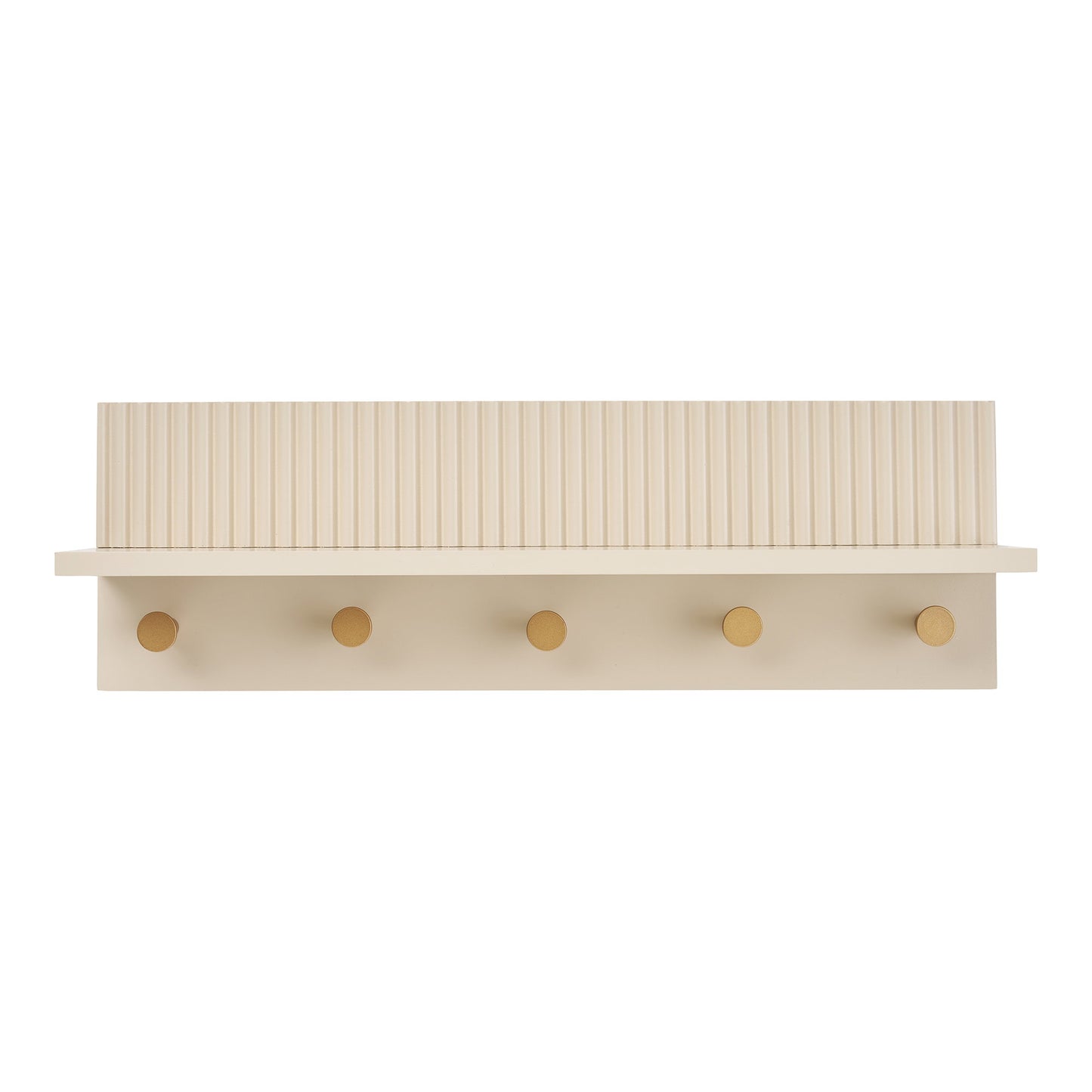Prateleira de Parede Rocca com Ganchos, Bege — 50 × 12 × 16 cm