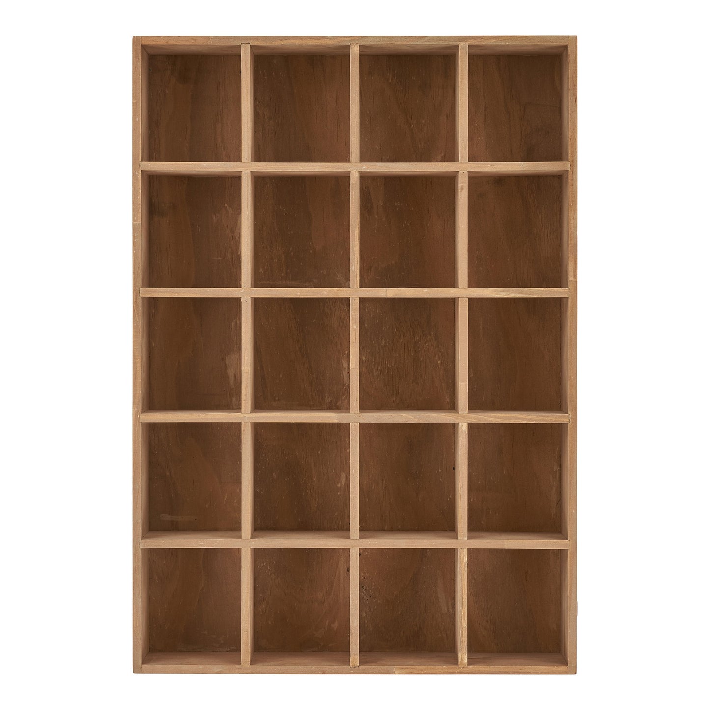 Moss Grid Shelf in Natural Pine, 20 Cubbies — 44 × 10 × 63 cm