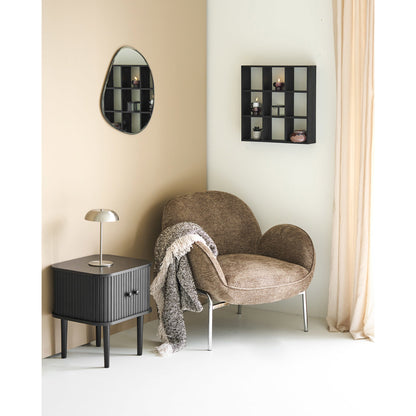 Prateleira-Grelha Moss em Pinho Preto, 9 Nichos — 46 × 10 × 46 cm