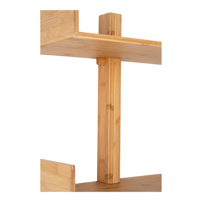 Villa Wall Shelf in Natural Bamboo, 3 Levels — 50 × 25 × 102 cm