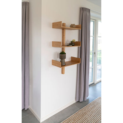 Villa Wall Shelf in Natural Bamboo, 3 Levels — 50 × 25 × 102 cm