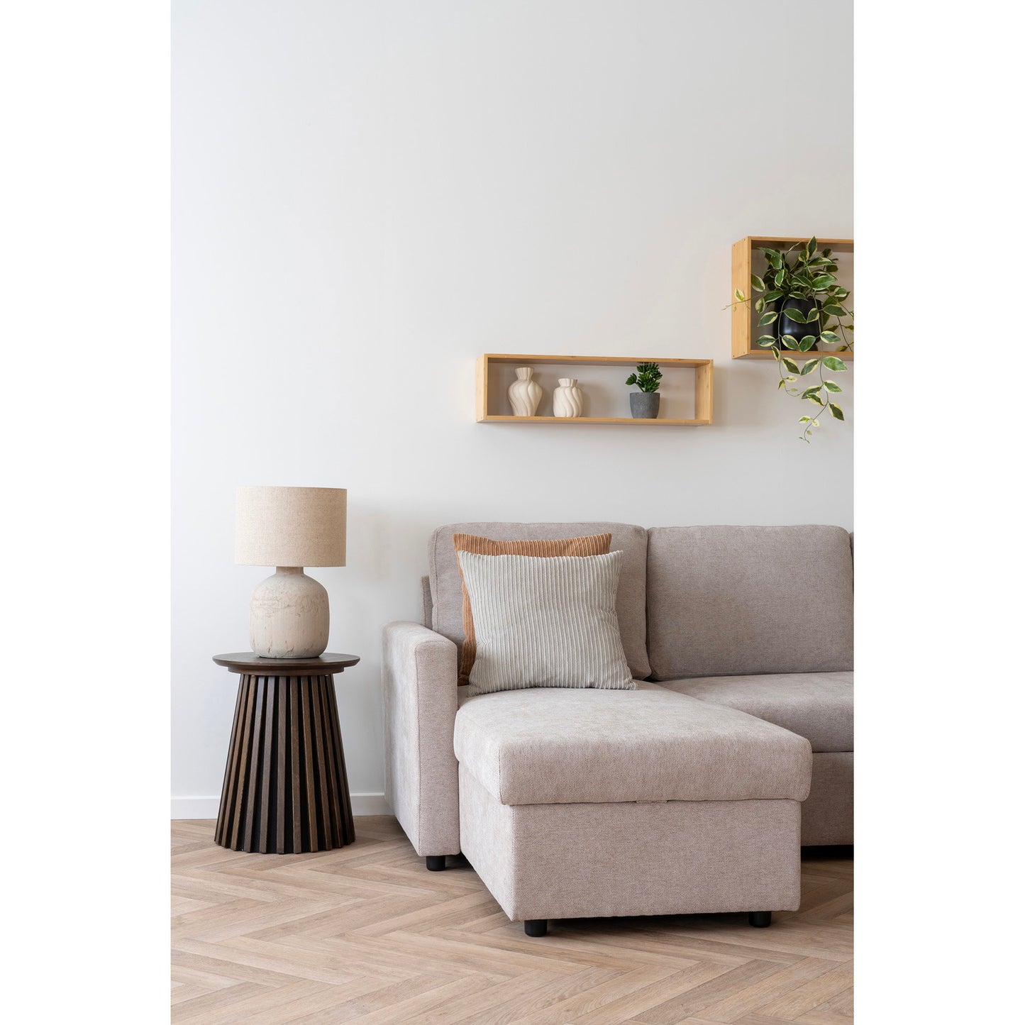 Prateleira-Caixa Ember em Bambu Natural — 70 × 15 × 19,5 cm