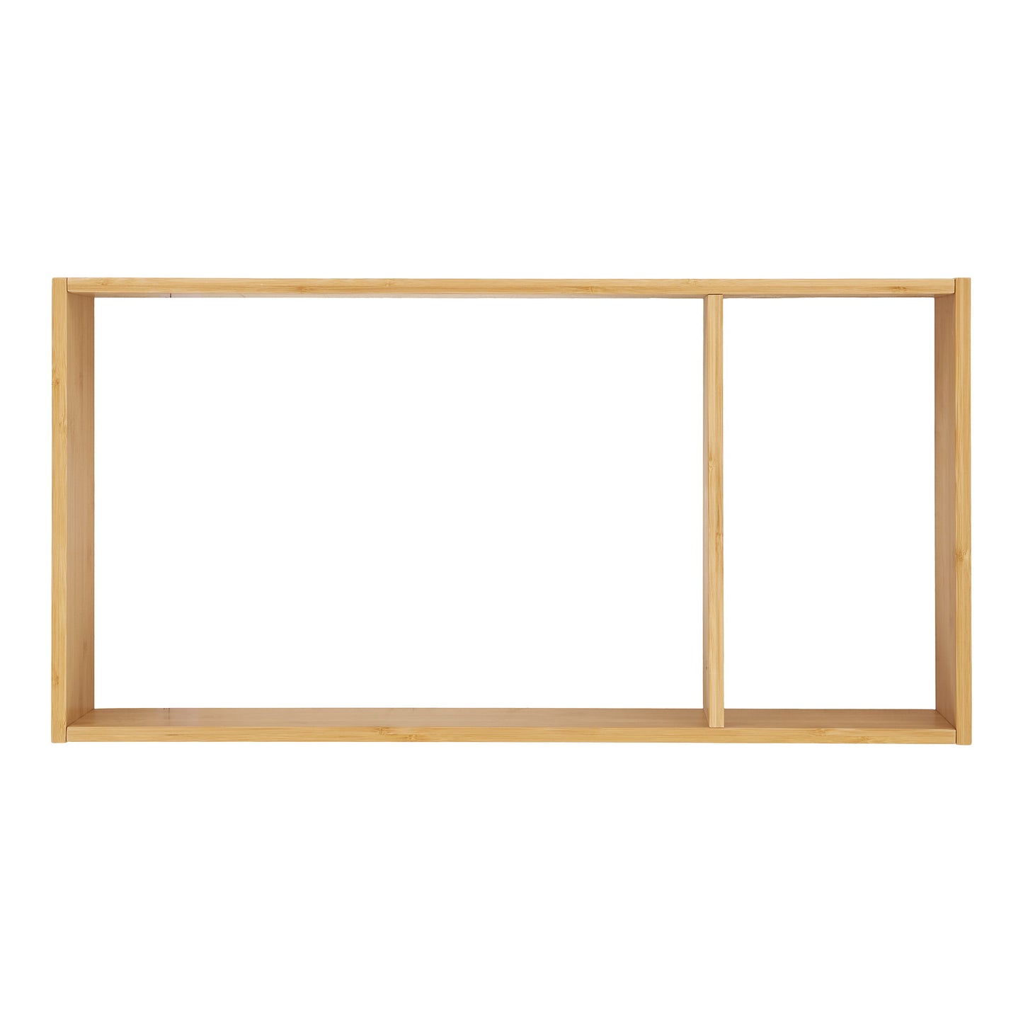 Ember Shelf-Box in Natural Bamboo, with Compartment — 70 × 15 × 35.5 cm