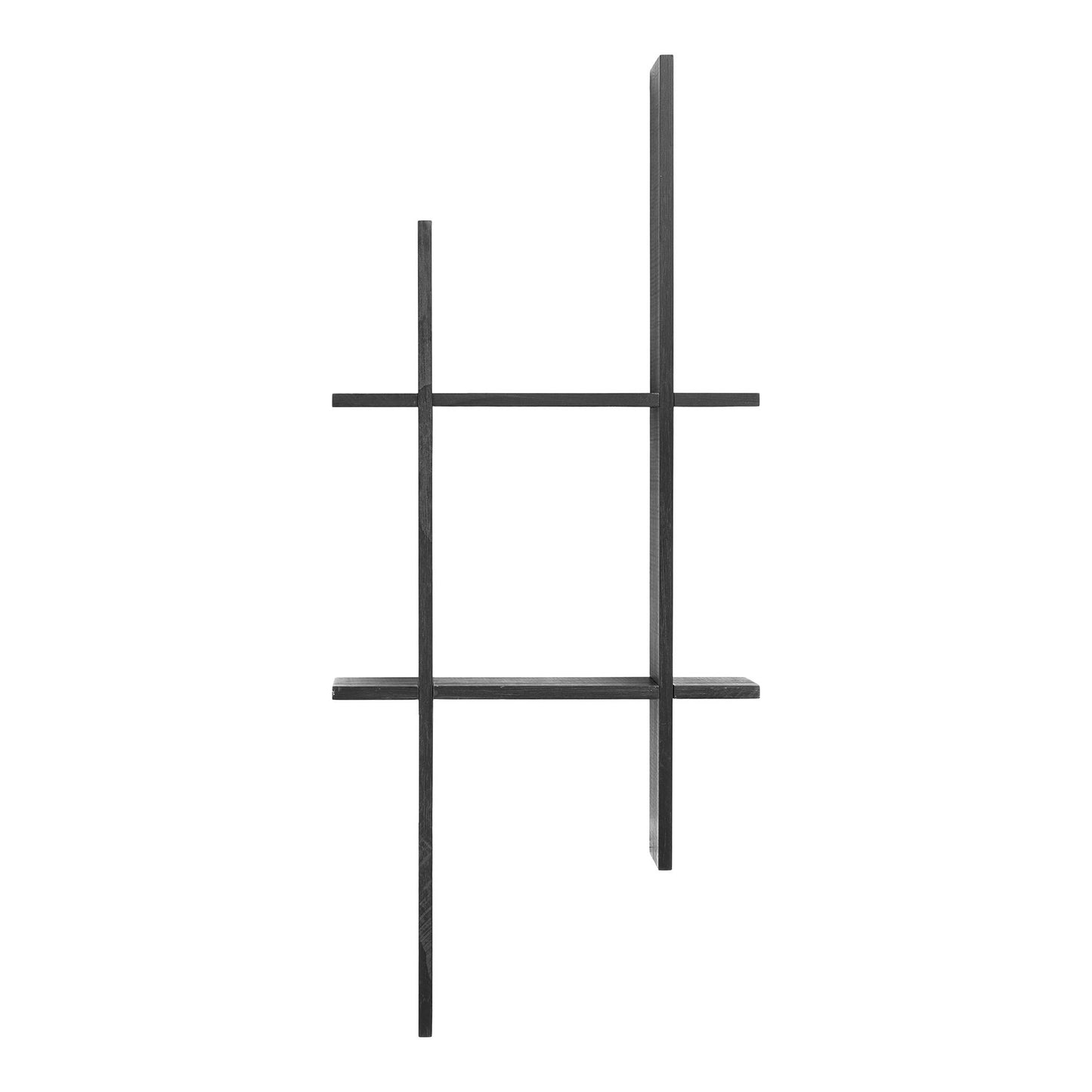 Prateleira de Parede Mostar em Pinho Preto — 38 × 10 × 86 cm