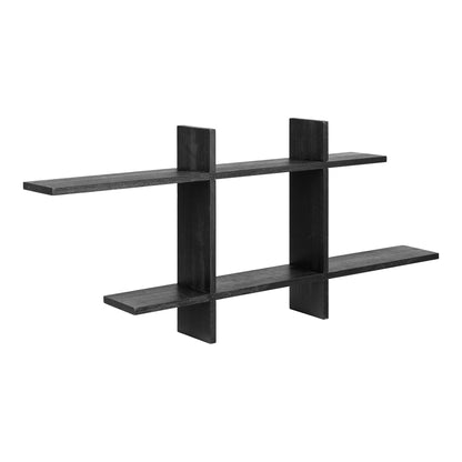 Prateleira de Parede Mostar em Pinho Preto — 38 × 10 × 86 cm