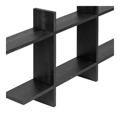 Prateleira de Parede Mostar em Pinho Preto — 38 × 10 × 86 cm