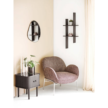 Prateleira de Parede Mostar em Pinho Preto — 38 × 10 × 86 cm