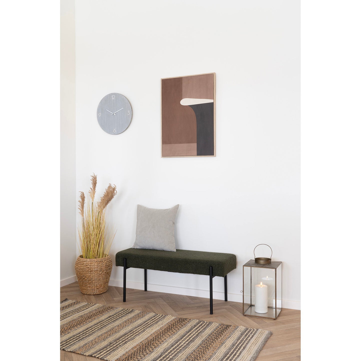Relógio de Parede Ravenna em MDF Cinzento-Claro, Ø 40 cm