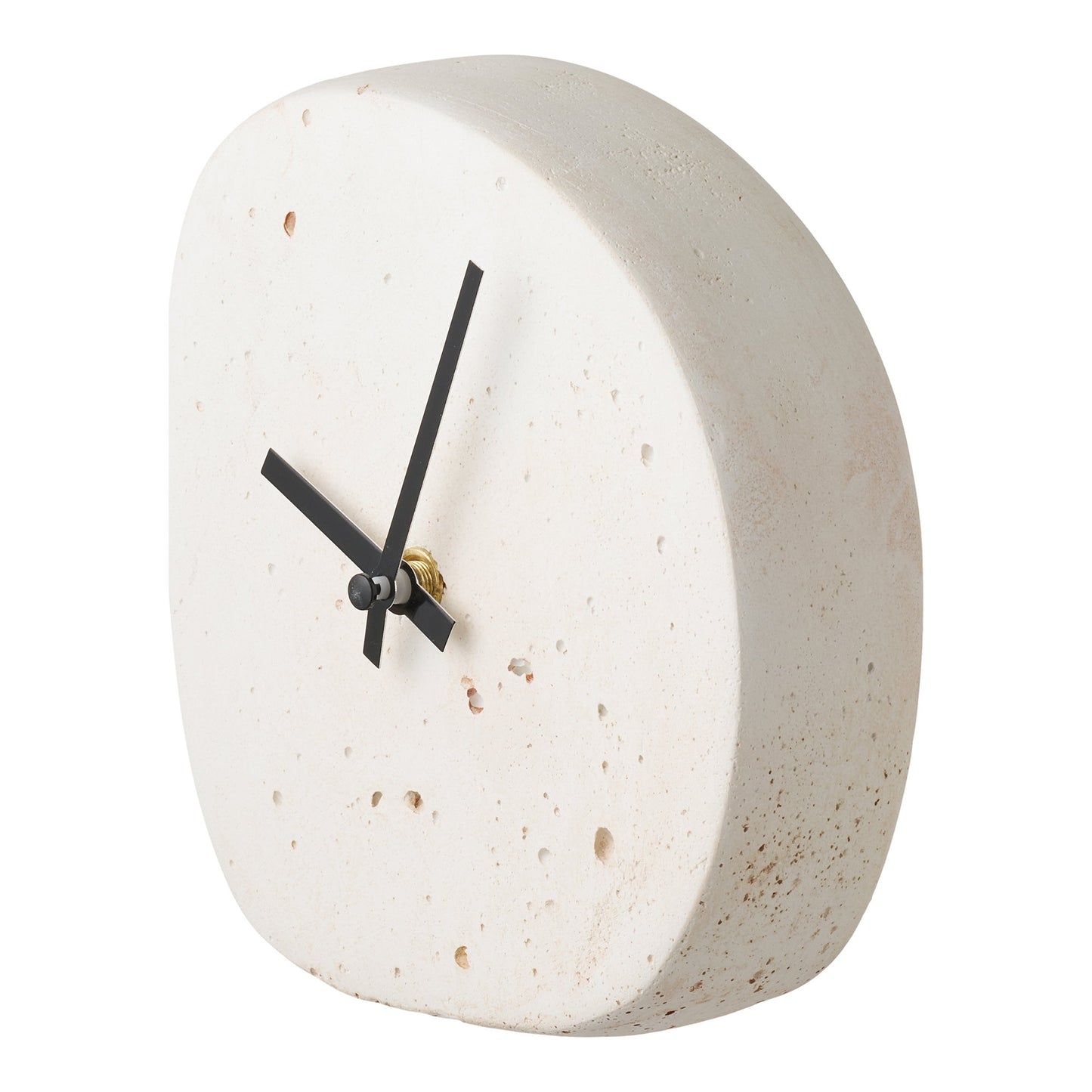 Linz White Concrete Table Clock — 14 × 15 cm